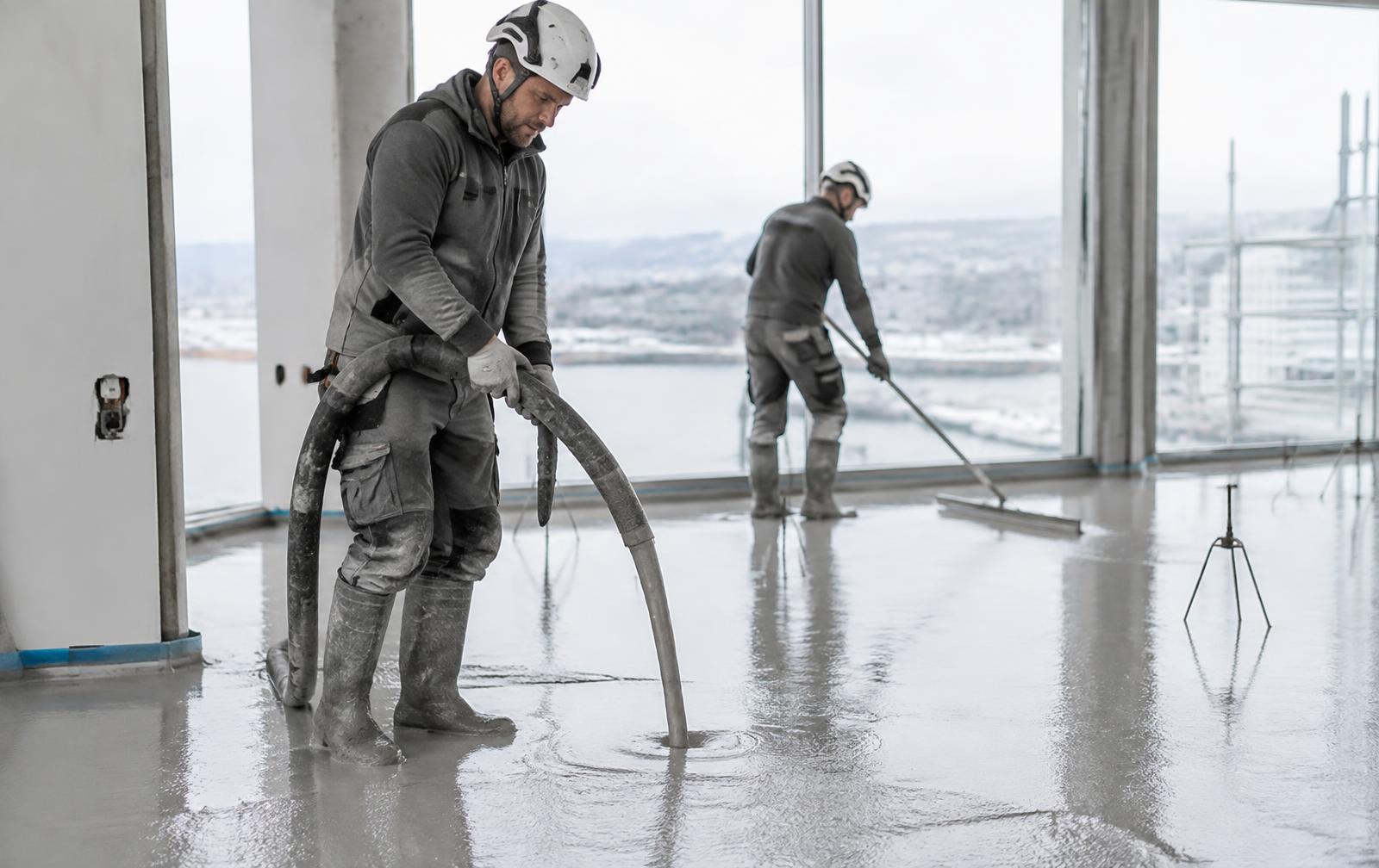 Gjutning av grunder — utfört betongarbete